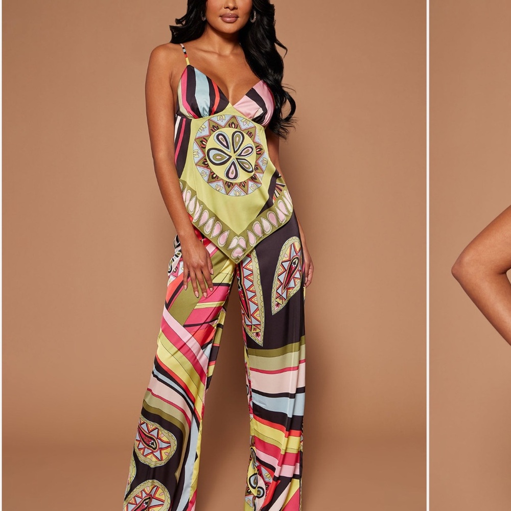 Pre Owned - FASHION NOCA Multicolor Patterned 2piece pant set XL